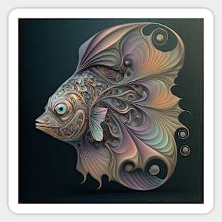 A Fractal Design Featuring A Pastel Fish Sticker